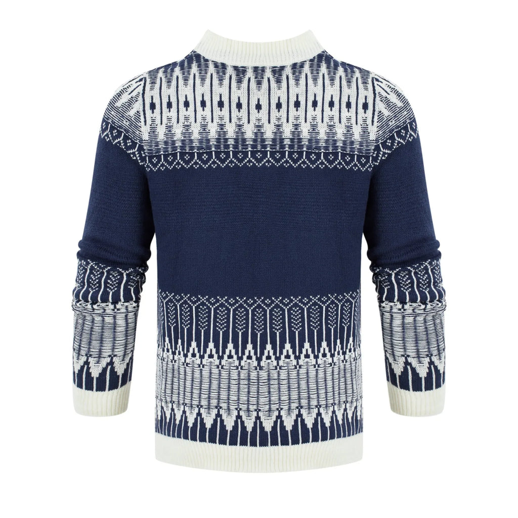 Men's long-sleeved knitted pullover sweater for autumn and winter in multiple sizes and styles.
