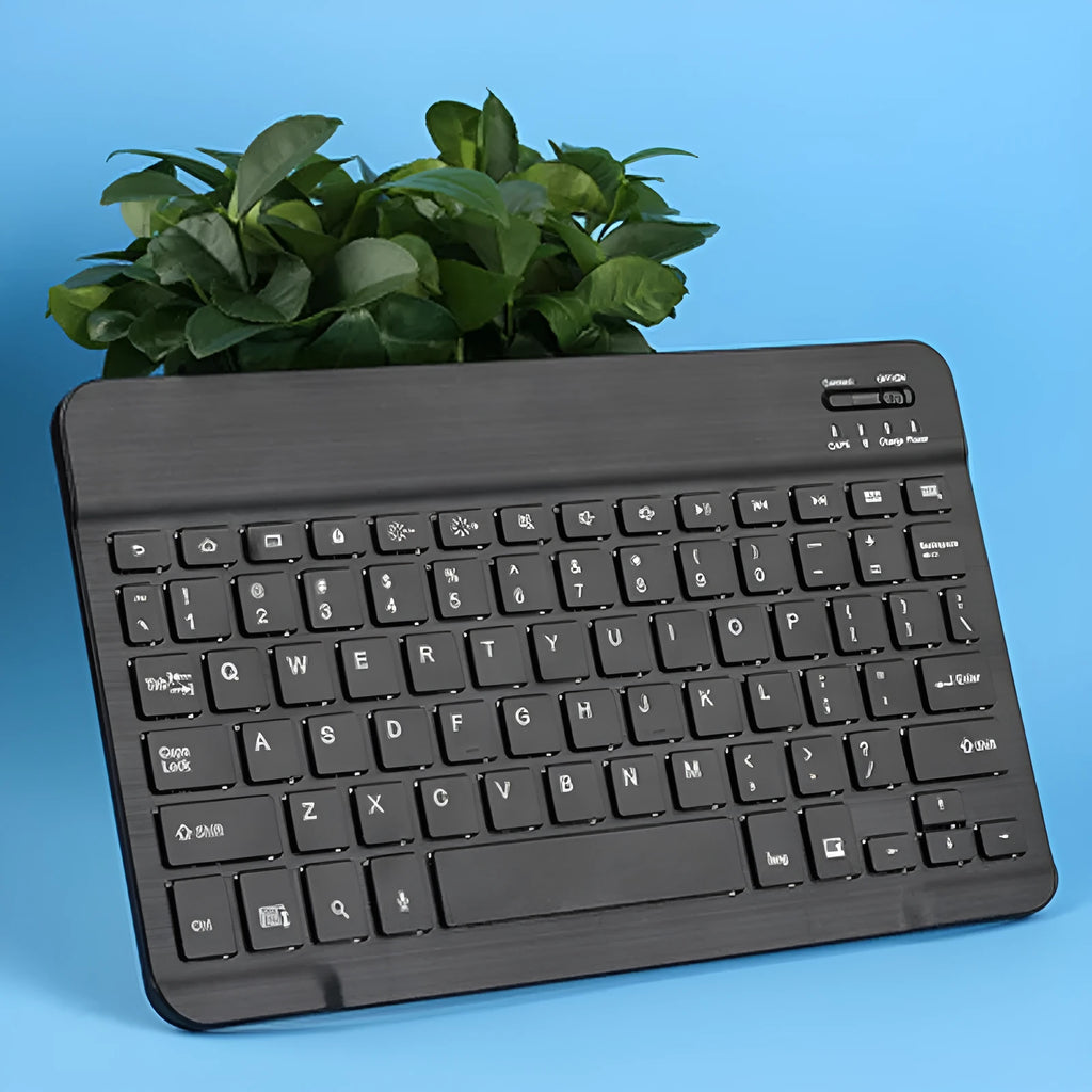 Wireless Bluetooth keyboard compatible with Apple iPad and MatePad tablets, black model
