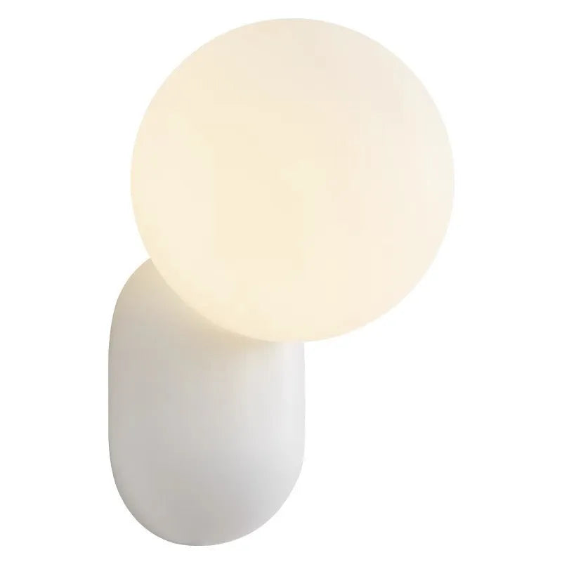 Nordic bedside wall lamp in black with acrylic shade and resin body