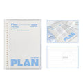 A5 clear PVC notebook case in white or blue colour, showing transparent front cover