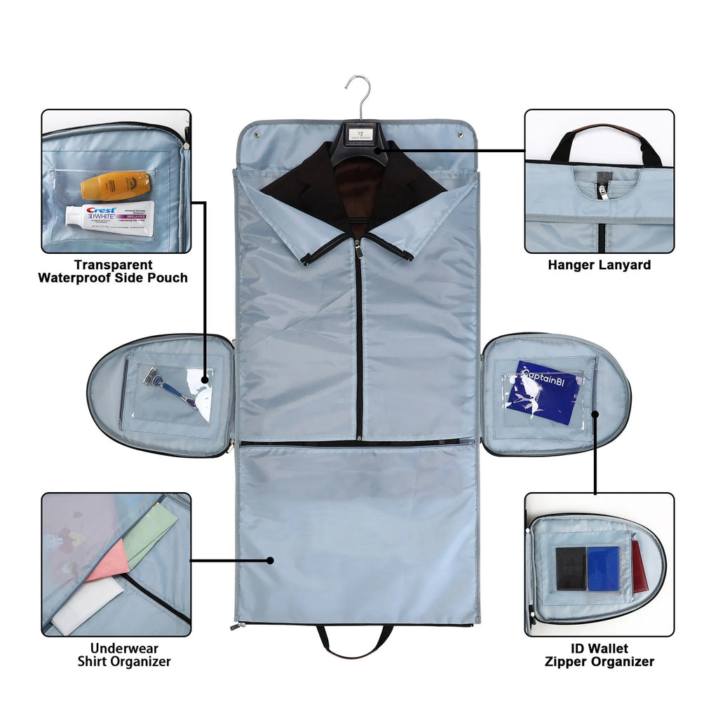 Folding duffel luggage bag in dark blue, grey, or black, suitable for business travel and gym.