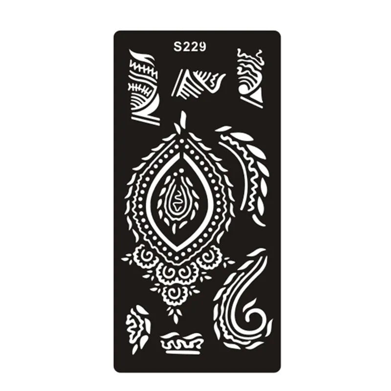 Hollow tattoo template sticker with geometric Southeast Asia style design on water transfer paper