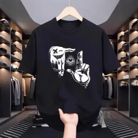 Men's mesh breathable t-shirt with digital cartoon print in multiple colours
