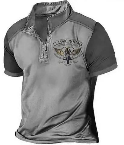 3D printed golf polo shirt in bird eye cloth polyester with loose fit pullover styling