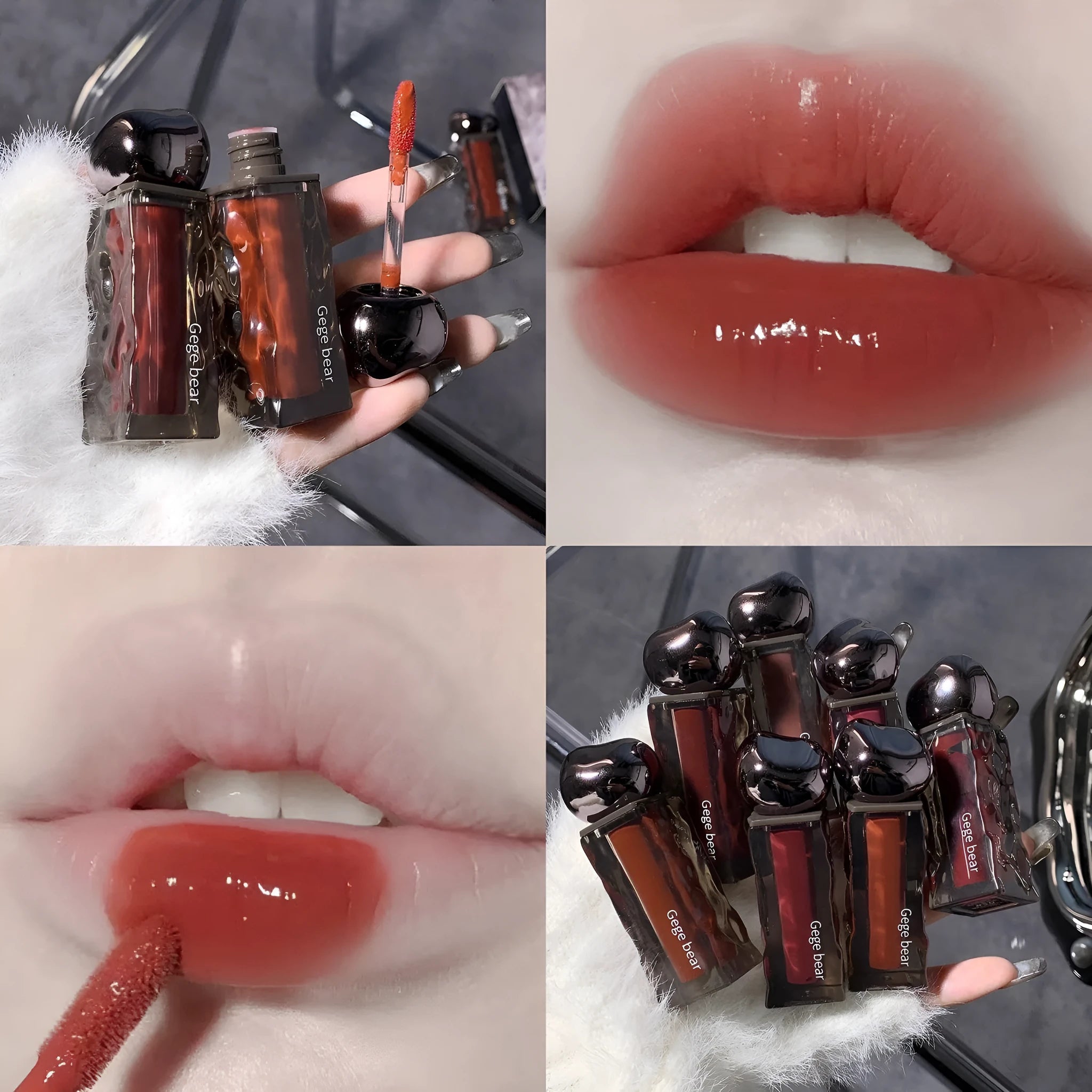 Glacier Lava Lip Lacquer mirror lip gloss with water-light texture in seven colour options