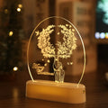 LED fairy string lights with 3D acrylic Santa Claus silhouette, warm white glow, 17.2cm by 13cm
