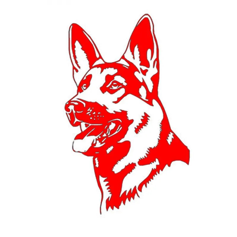 Reflective Alsatian Shepherd hunting dog bumper sticker in 13x8 cm size