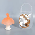 Small mushroom-shaped latex novelty gum in a transparent box with an optional nano chain attached.