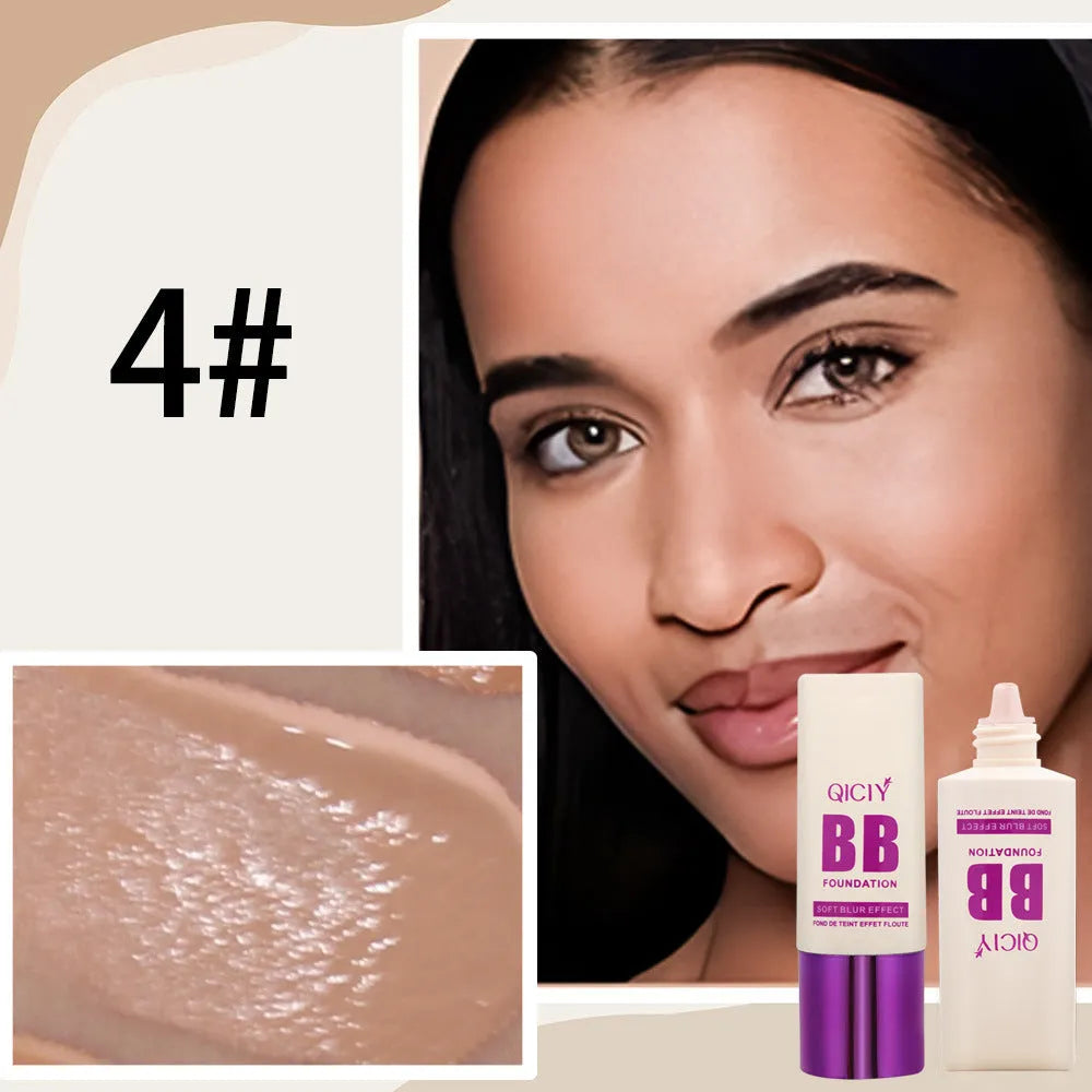 Feeding bottle containing liquid foundation concealer BB cream in ten different shade options.
