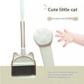 Purple broom and dustpan set with rotating head and brush holder
