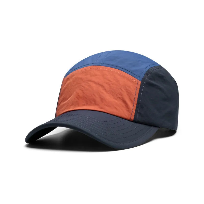 Men's cotton-polyester baseball cap with curved brim and five-piece colour matching design in multiple colour options
