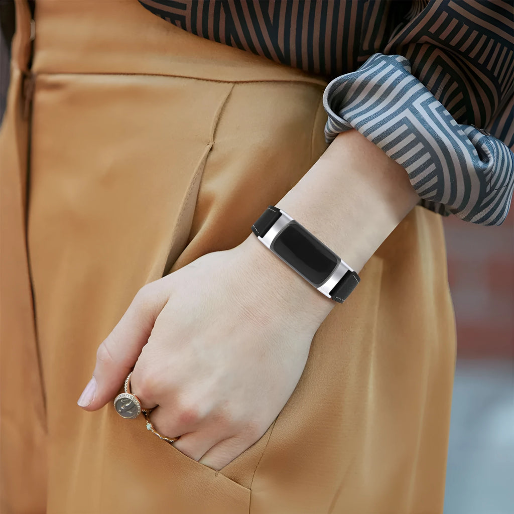 Genuine leather replacement watch strap for Fitbit Charge 5 and Charge 6 in multiple colour options