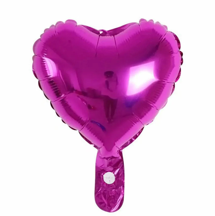 Aluminium peach heart shaped balloons in metallic colours for party decoration