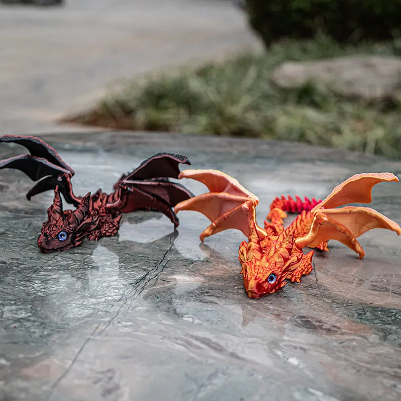 PLA plastic flying dragon wing decoration measuring 25x16x3cm in multiple colour finishes
