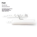 White PU sponge bondage restraint set showing handcuffs, foot cuffs, and neck scarf