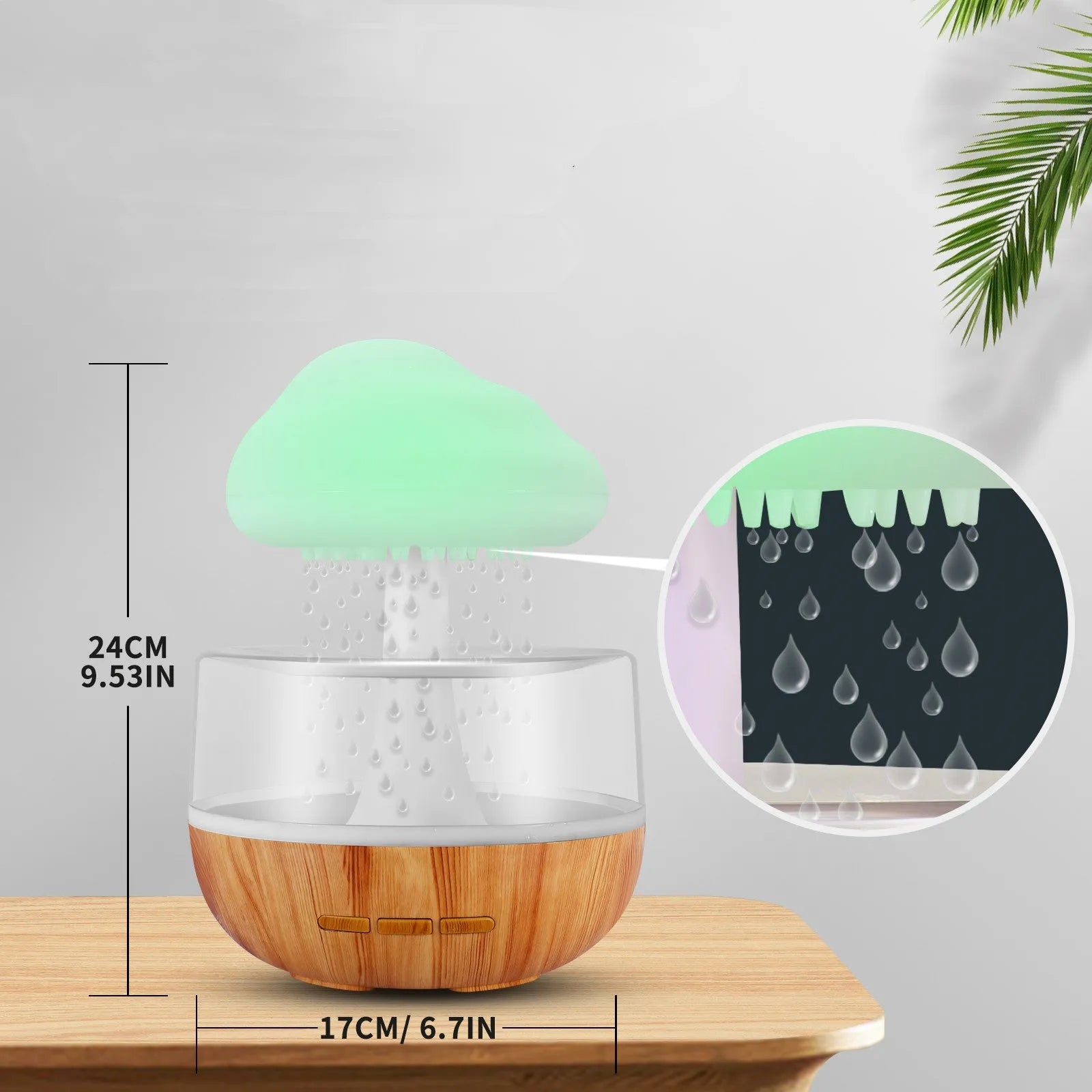 White cloud-shaped ultrasonic humidifier and essential oil diffuser with colour-changing LED night light.