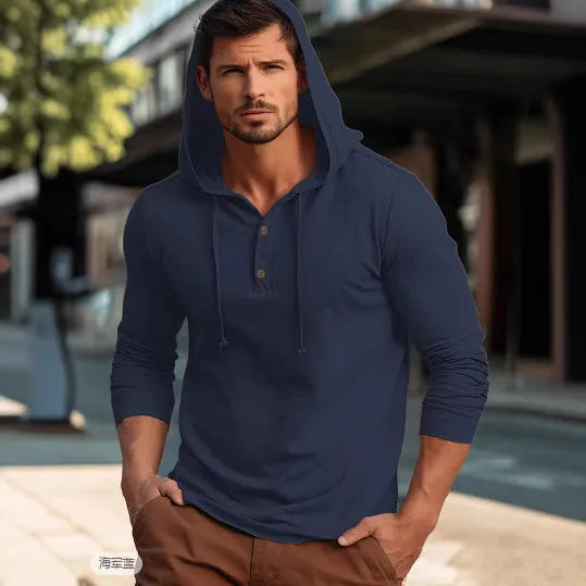 Cotton pullover hoodie in six colours for European and American youth sizing