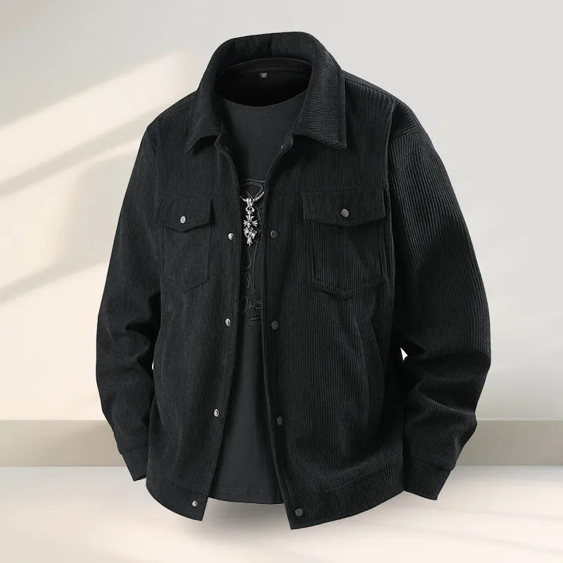 Men's slim fit black overcoat with Lycra fabric for casual daily wear