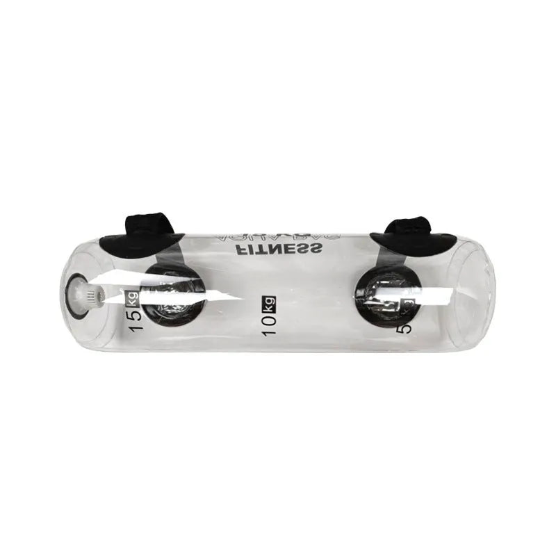 Transparent PVC inflatable water weight bag for portable fitness training.