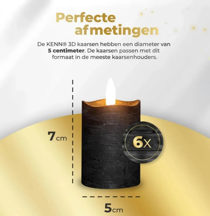Four black LED pillar candles with flickering flame effect, shown together