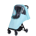 Universal baby stroller rain cover in waterproof fabric with nonslip handle.