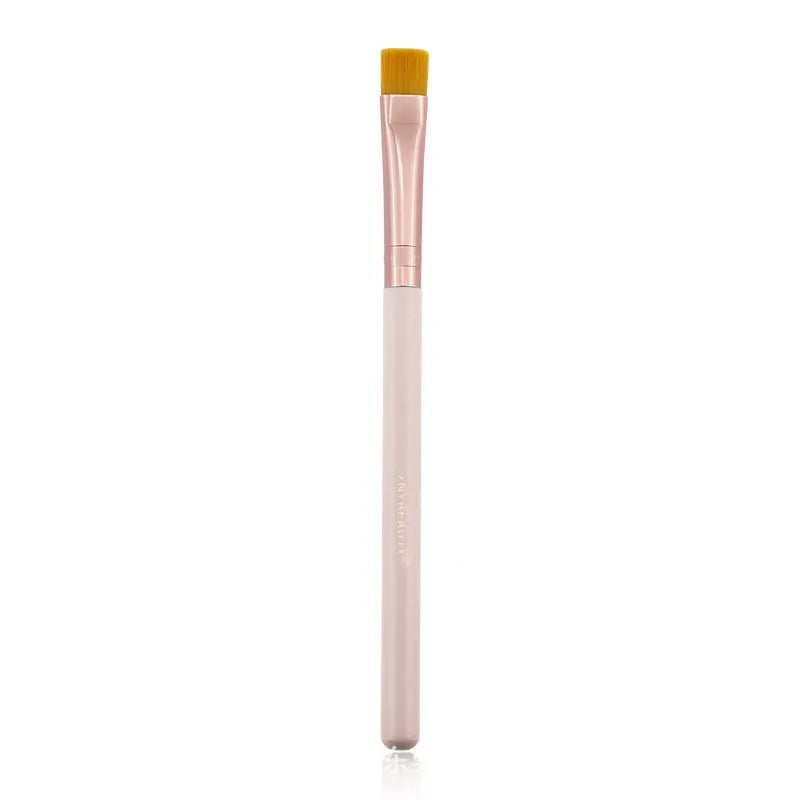 26 pink makeup brushes with wool bristles and wooden handles in PU storage bag