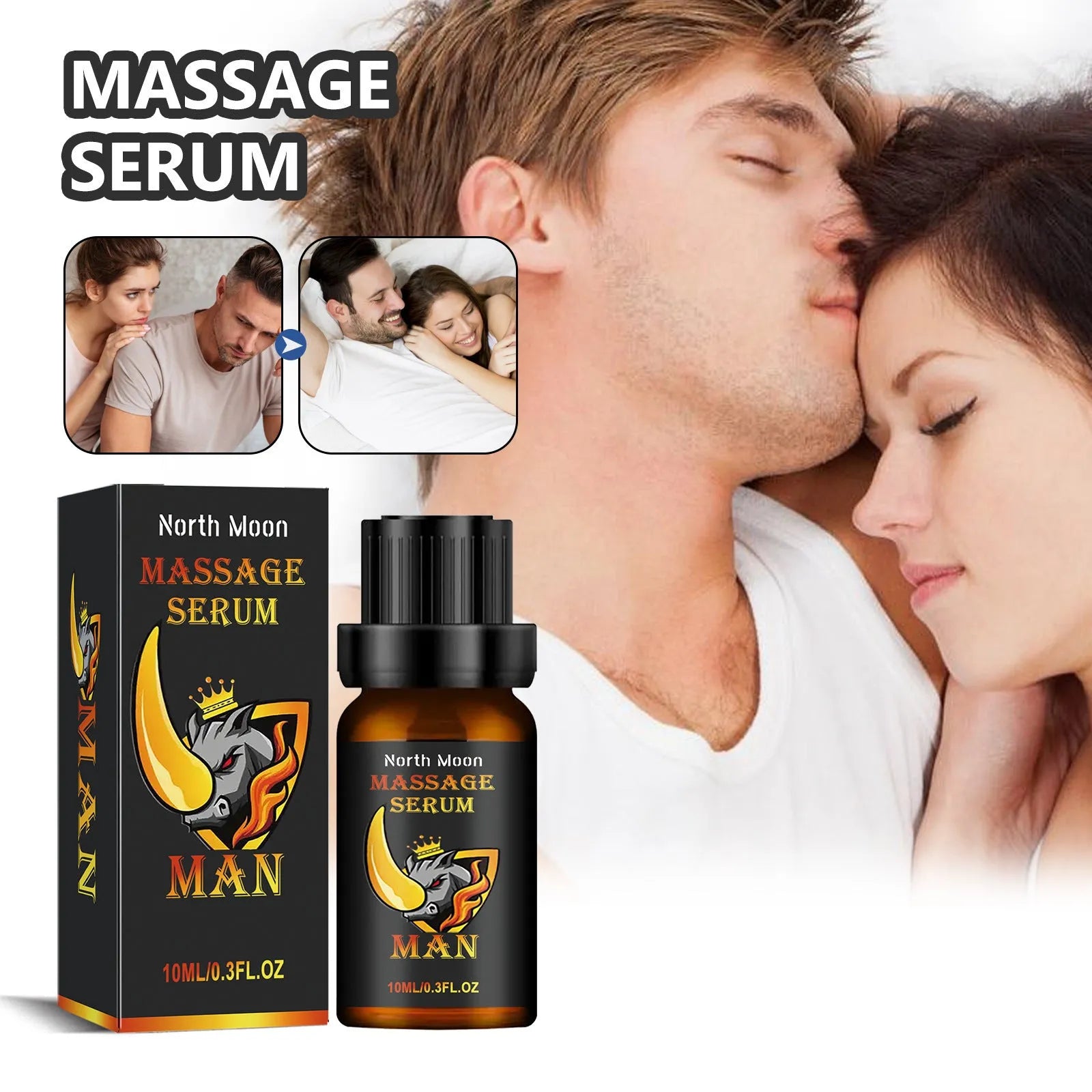 10ml bottle of men's body care essential oil with ginger root oil for external massage application