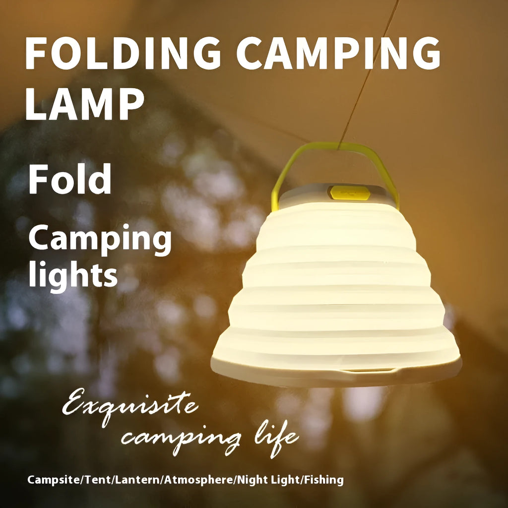 White rechargeable camping lantern with large LED light capacity for tents