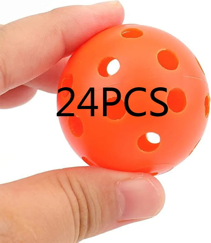 Multi-colour 42mm golf practice balls in blue, green, orange, red, white and yellow colours