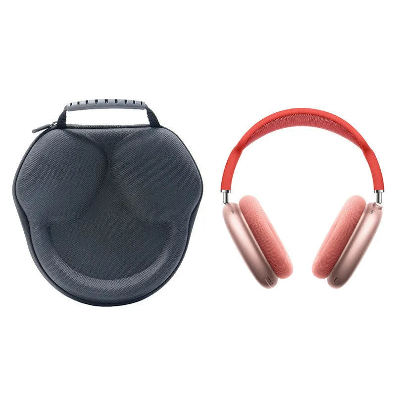 Black shockproof headphone storage bag made from EVA and Oxford cloth measuring 22 by 21 by 5.5 centimetres