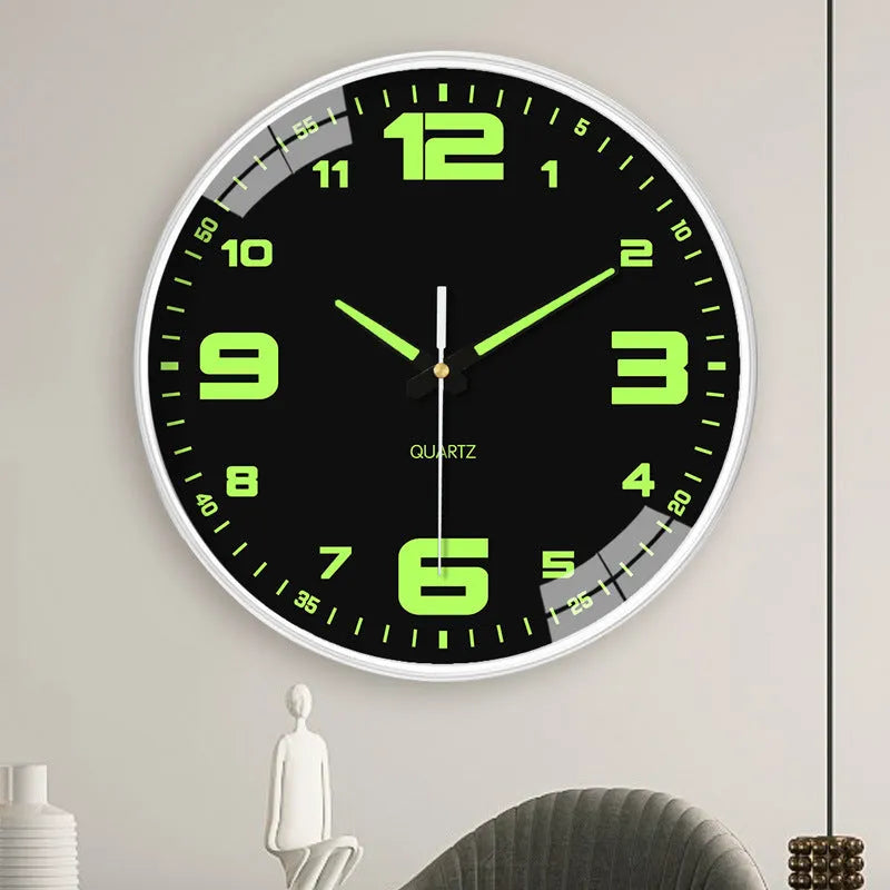 8 inch 20cm luminous wall clock in modern style with plastic construction