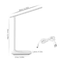 White plastic bedside lamp with touch controls for children's bedrooms