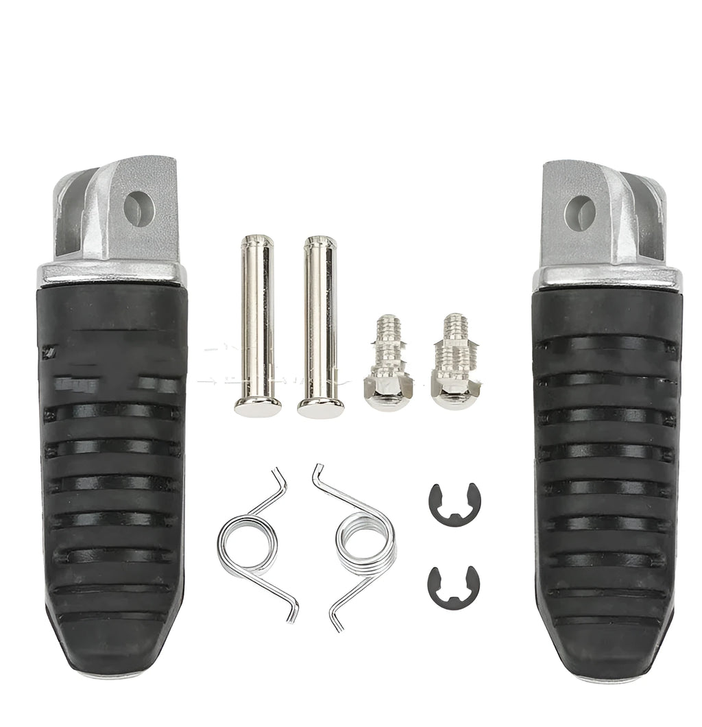 Black aluminium alloy motorcycle footpegs for Suzuki GSX1300R Hayabusa and V-Strom models