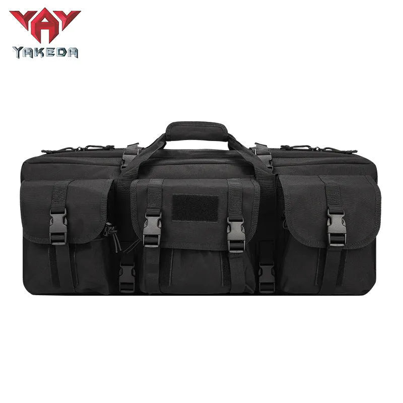 28-inch tactical outdoor fishing bag in black CP camouflage made from polyester