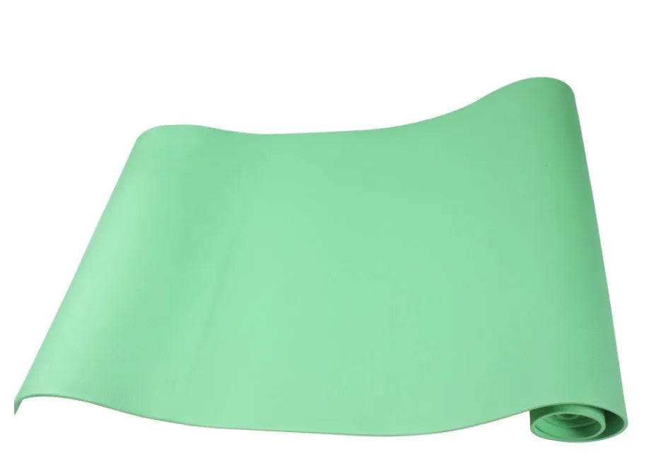 EVA fitness yoga mat in red showing textured anti-skid surface with storage bag