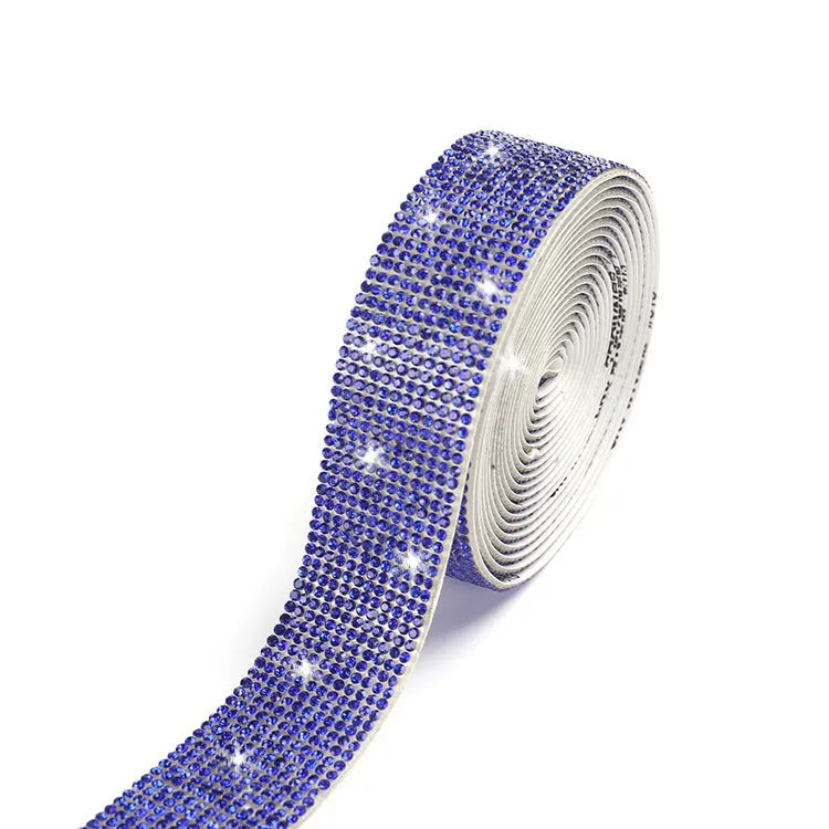 Self-adhesive glass water drill strip for clothing decoration in three widths