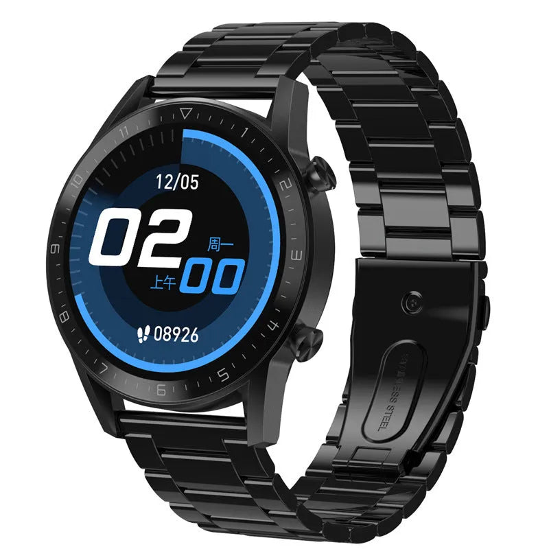 Multifunctional sports watch with leather strap and 1.3-inch touchscreen display