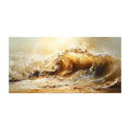 Hand-painted abstract yellow waves landscape oil painting canvas wall art