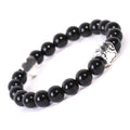 Tigereye Indian Agate dog's paw stone beaded bracelet with geometry shape and round elements