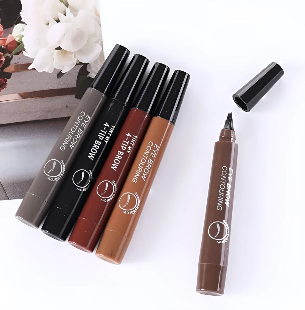 Liquid water eyebrow pencil in grey brown and black shades for natural brow makeup