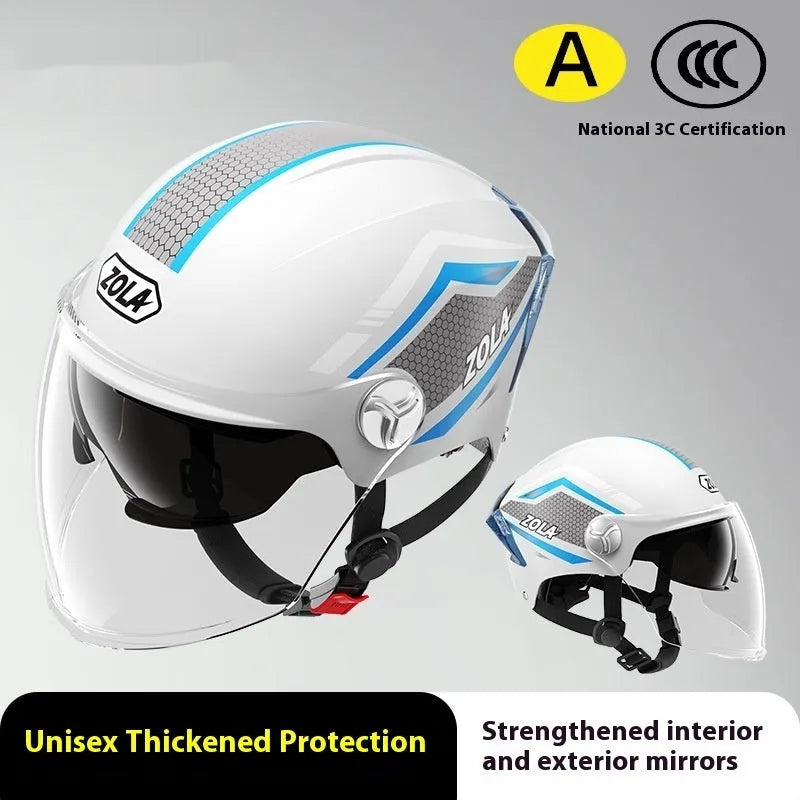 Children's 3C certified motorcycle half helmet in multiple colour options with double mirror finishes