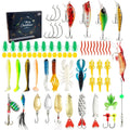 24 metal minnow lures in Christmas fishing set with varied colours and hooks