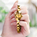 Rose gold plated ceramic tungsten steel bracelet quartz watch with synthetic zircon stones, 20mm case, 21cm inner circumference