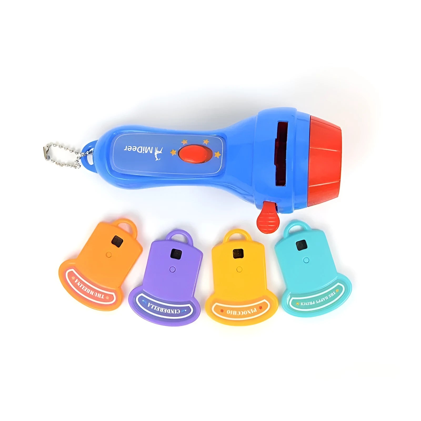 SmartKids story projector torch with projection discs showing fairy tale images