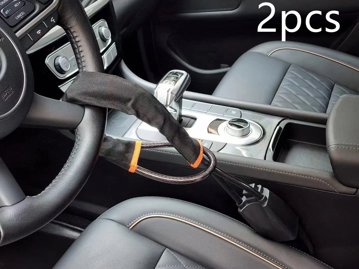 Car steering wheel wire rope lock in red colour with iron body and copper lock core for General Motors vehicles