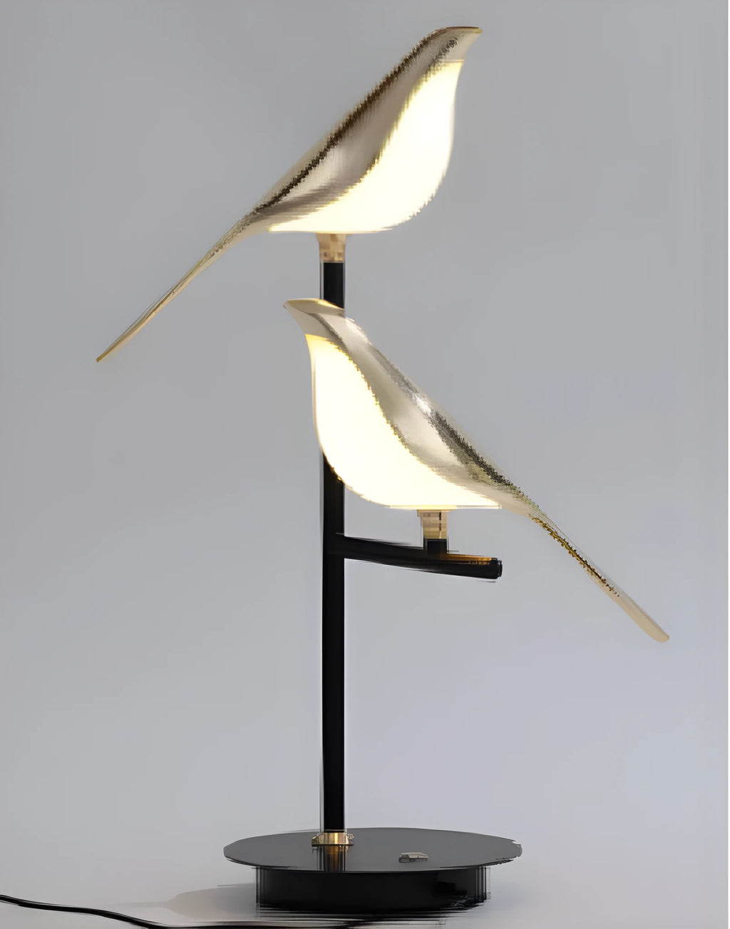Modern simple aluminium alloy hall chandelier lamp with adjustable height on a neutral background.