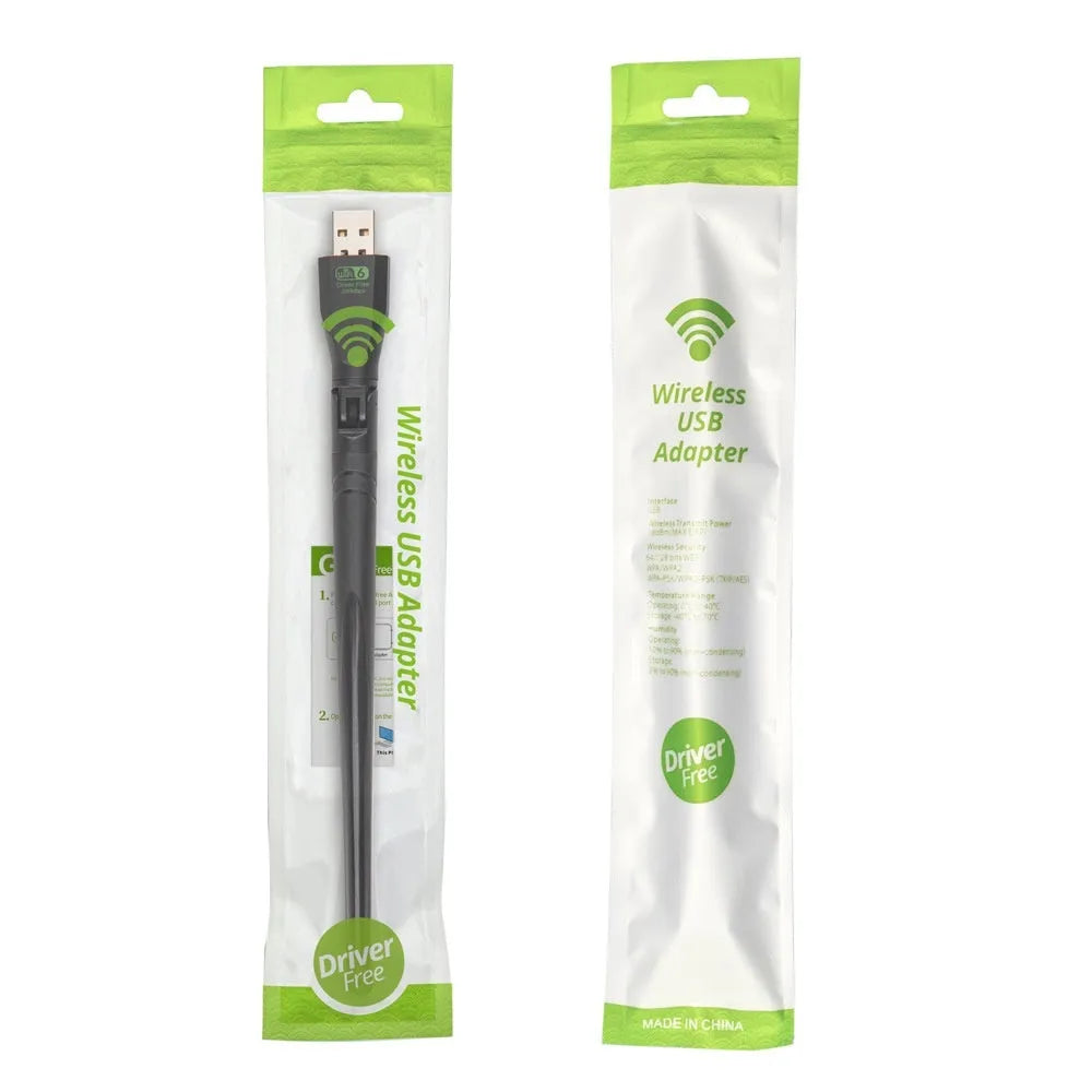 Black WiFi6 USB wireless network card with compact design for desktop and laptop computers
