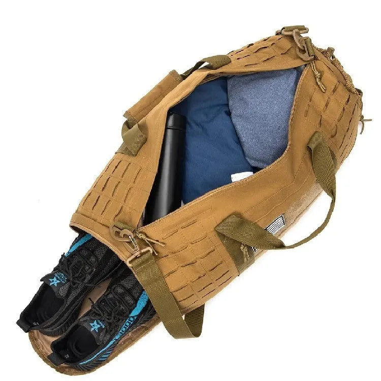 Men's waterproof sports travel bag with air pillow belt in khaki colour