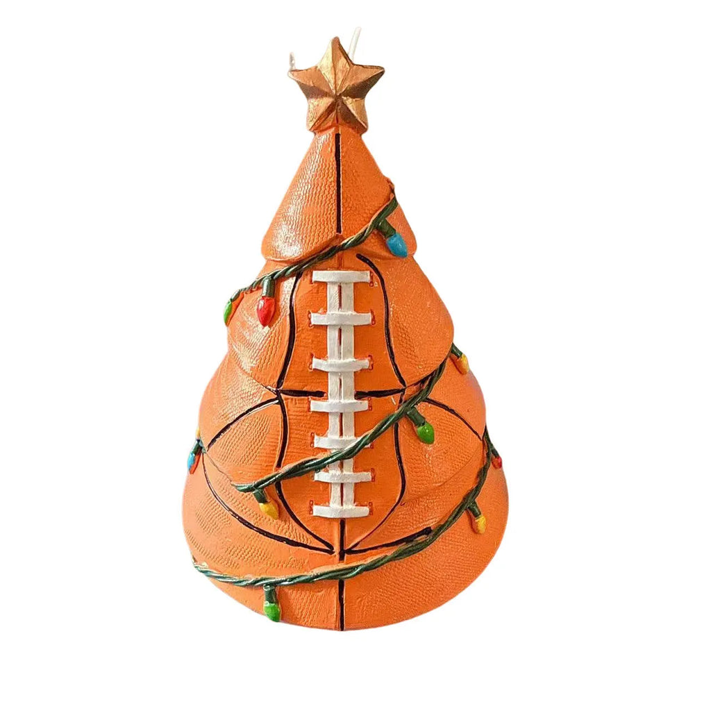 Resin Christmas football tree ornament 15cm in rugby style decoration