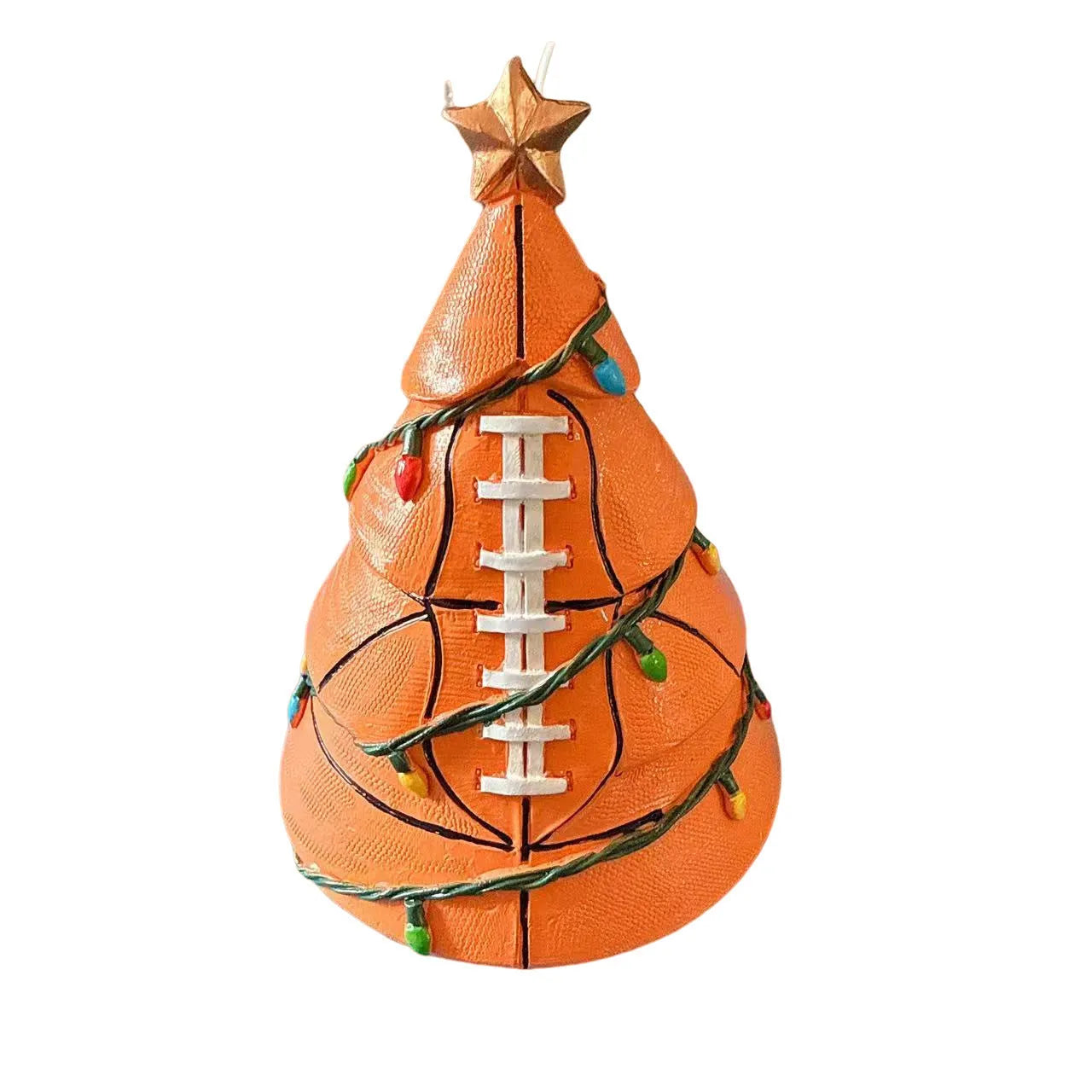 Resin Christmas football tree ornament 15cm in rugby style decoration